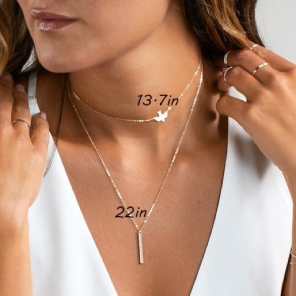 Layered Delicate Gold Dove Necklace - Picture 6 of 6